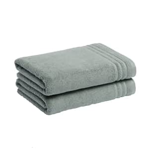 Amazon Basics Cotton Bath Towels, Made with 30% Recycled Cotton Content - 2-Pack, Green for $20