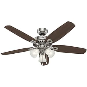 Hunter Fan Hunter Builder Plus Indoor Ceiling Fan with LED Lights and Pull Chain Control, 52", Brushed Nickel for $300 Hunter Fan Hunter Builder Plus Indoor Ceiling Fan with LED Lights and Pull Chain Control, 52", Brushed Nickel for $300