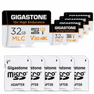 Gigastone 32GB 5-Pack MLC Micro SD Card, 10x High Endurance 4K Video Recording, Security Cam, Dash for $40