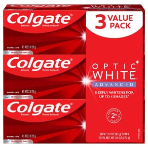 Colgate Optic White Advanced Teeth Whitening Toothpaste 3.2-oz. 3-Pack for $8.01 via Sub & Save