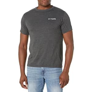 Columbia Apparel Men's Graphic T-Shirt, Charcoal Heather Sail/PFG Triangle, Small for $18 Columbia Apparel Men's Graphic T-Shirt, Charcoal Heather Sail/PFG Triangle, Small for $18