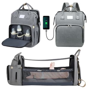 3-n-1 Diaper Bag Backpack w/ Changing Station and Travel Bed for $18 3-n-1 Diaper Bag Backpack w/ Changing Station and Travel Bed for $18