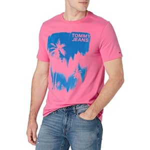 Tommy Hilfiger Men's Tommy Jeans Graphic T Shirt, Pink Carnation, XS for $14 Tommy Hilfiger Men's Tommy Jeans Graphic T Shirt, Pink Carnation, XS for $14