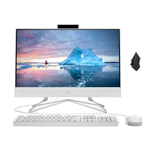 HP All-in-One Desktop Computer, 22" FHD Display, Intel Celeron G5900T, DVD-Writer, 4 USB Ports, AC for $500