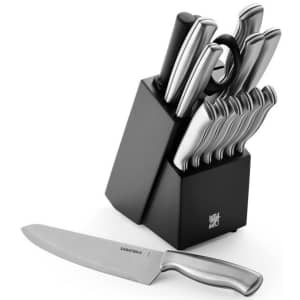Sabatier 15-Piece Stamped Stainless Steel Knife Block Set for $40 Sabatier 15-Piece Stamped Stainless Steel Knife Block Set for $40