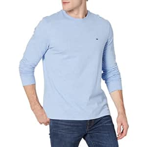 Tommy Hilfiger Men's Long Sleeve Graphic T Shirt, HC1816BPJ Light Blue Heather, XX-Large for $21