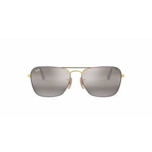 Ray-Ban RB3136 Caravan Square Sunglasses, Matte Grey On Gold/Grey Gradient Mirror, 58 mm for $173 Ray-Ban RB3136 Caravan Square Sunglasses, Matte Grey On Gold/Grey Gradient Mirror, 58 mm for $173
