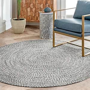 nuLOOM Lefebvre Braided Indoor/Outdoor Area Rug, 5' Round, Light Grey/Salt And Pepper for $86 nuLOOM Lefebvre Braided Indoor/Outdoor Area Rug, 5' Round, Light Grey/Salt And Pepper for $86