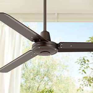 Casa Vieja 52" Plaza Industrial Outdoor Ceiling Fan with Remote Control Oil Rubbed Bronze Damp Rated for Patio for $200