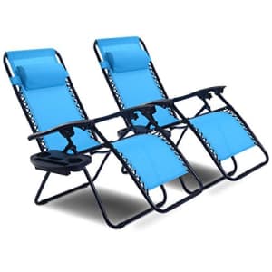 Goplus Zero Gravity Chair Set 2 Pack Adjustable Folding Lounge Recliners for Patio Outdoor Yard for $170