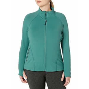 SHAPE activewear Women's Plus Size Performance Training Jacket, sea Pine, 1X for $22