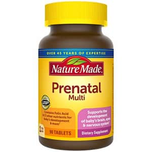Nature Made Prenatal Vitamin with Folic Acid, Iron, Iodine & Zinc, 90 Tablets for $12