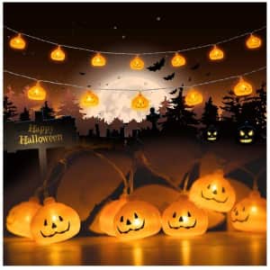 Aoliy Battery Operated LED Pumpkin String Lights for $9