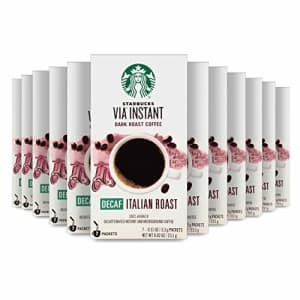 Starbucks VIA Instant Coffee Dark Roast Packets Decaf Italian 12 boxes (84 packets total) for $35