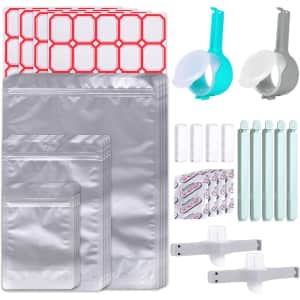 Sodomai 100-Count Mylar Resealable Food Storage Bag Set for $20 Sodomai 100-Count Mylar Resealable Food Storage Bag Set for $20