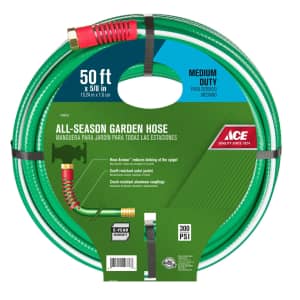 Ace Hardware 5/8" x 50-Foot Medium-Duty Hose for $12 for Ace Rewards Members Ace Hardware 5/8" x 50-Foot Medium-Duty Hose for $12 for Ace Rewards Members