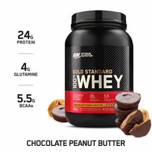 Optimum Nutrition Gold Standard 100% Whey Protein Powder, Chocolate Peanut Butter, 2 Pound for $35