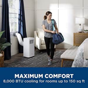 GE 8,000 BTU Portable Air Conditioner for Small Rooms up to 150 sq ft. (5,100 BTU SACC), 3-in-1 for $321