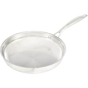 AmazonBasics 10" Stainless Steel Fry Pan w/ Glass Lid for $26