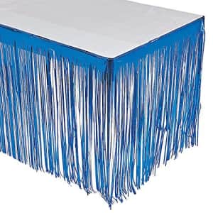 Fun Express BLUE FRINGE TABLESKIRT - Party Supplies - 1 Piece for $28
