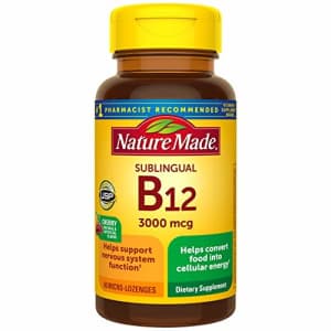 Nature Made Sublingual Vitamin B12 3000 mcg Micro-Lozenges, 40 Count (Packaging May Vary) for $15 Nature Made Sublingual Vitamin B12 3000 mcg Micro-Lozenges, 40 Count (Packaging May Vary) for $15