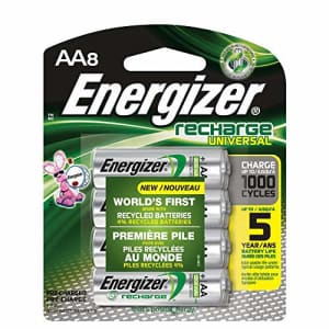 Energizer Rechargeable AA Batteries, NiMH, 2000 mAh, Pre-Charged, 8 Count (Recharge Universal) for $24