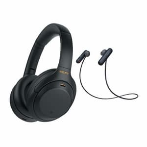 Sony WH-1000XM4 Wireless Noise Canceling Over-Ear Headphones (Black) with Sony WI-SP500 in-Ear for $348