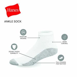 Hanes Men's Double Ankle Socks 12-Pair Pack, Available in Big & Tall for $15