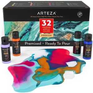 Arteza Acrylic Pouring Paint 2-oz. Bottle 32-Piece Set for $50