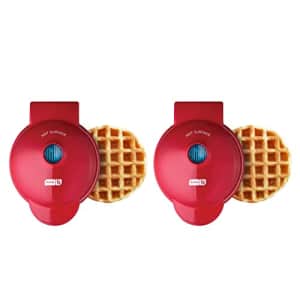 DASH DMW002RD Mini Maker (2 Pack) for Individual Waffles Hash Browns, Keto Chaffles with Easy to for $16