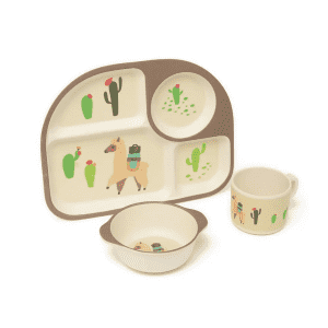 Lila and Jack Brown Llama and Cactus 3-Piece Kids Dinner Set for $5 Lila and Jack Brown Llama and Cactus 3-Piece Kids Dinner Set for $5