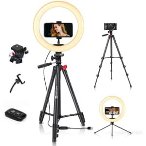 Yesker 10" LED Ring Light with Tripod for $15 Yesker 10" LED Ring Light with Tripod for $15