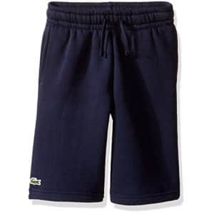 Lacoste Boys' Big Sport Tennis Cotton Fleece Shorts, Navy Blue, 12Y for $21