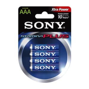 Sony Stamina Plus AAA Alkaline Batteries (4 Pack) for $13