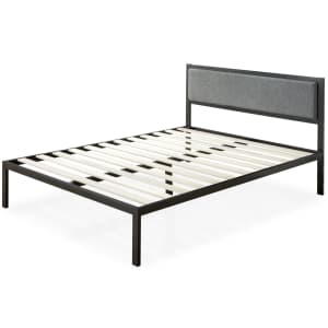 Zinus Korey Metal King Platform Bed w/ Upholstered Headboard for $163