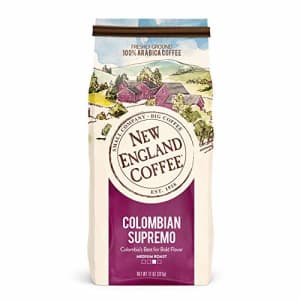 New England Coffee Colombian Supremo, Medium Roast Ground Coffee, 11 Ounce (1 Count) Bag for $12