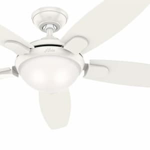 Hunter Fan 54 inch Contemporary Fresh White Indoor Ceiling Fan with Light Kit and Remote Control for $91 Hunter Fan 54 inch Contemporary Fresh White Indoor Ceiling Fan with Light Kit and Remote Control for $91