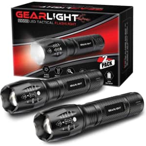 GearLight LED Tactical Flashlight 2-Pack for $18