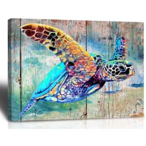 Gubaidao Sea Turtle Canvas Wall Decor for $8.27 via Prime