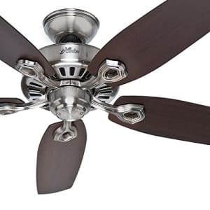Hunter Fan 52 inch Ceiling Fan in Brushed Nickel with Brazilian Cherry Reversible Fan Blades for $46 Hunter Fan 52 inch Ceiling Fan in Brushed Nickel with Brazilian Cherry Reversible Fan Blades for $46
