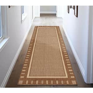 Ottomanson Jardin Indoor/Outdoor Bordered Runner Rug, Brown, 2'7"X7', 2'7" x 7' for $24 Ottomanson Jardin Indoor/Outdoor Bordered Runner Rug, Brown, 2'7"X7', 2'7" x 7' for $24