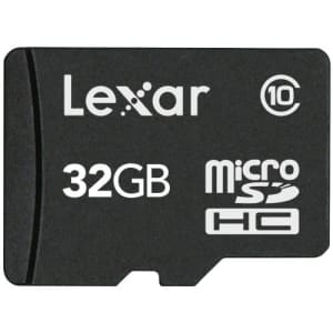Lexar microSDHC 32GB Mobile Flash Card LSDMI32GABNL for $12