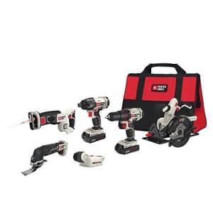 PORTER-CABLE PCCK6116 20V MAX Lithium Ion 6-Tool Combo Kit for $279