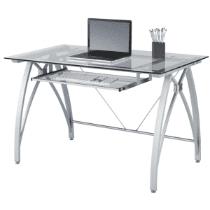 Realspace Vista 48" Glass Computer Desk for $110 Realspace Vista 48" Glass Computer Desk for $110