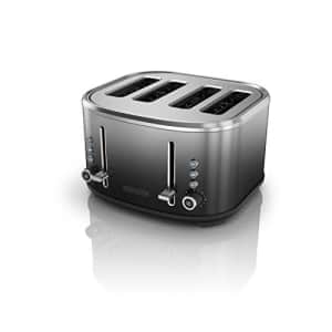 Black + Decker BLACK+DECKER 4-Slice Extra-Wide Slot Toaster, Stainless Steel, Ombr Finish, TR4310FBD,Black/Silver for $70