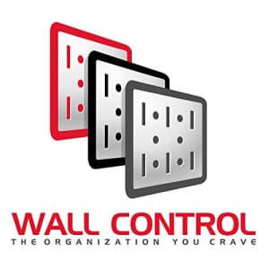 Wall Control Metal Pegboard Utility Tool Storage Kit with Black Pegboard and White Accessories for $100
