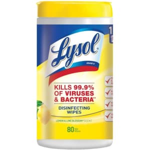 Lysol 80-Count Disinfecting Wipes for $4 Lysol 80-Count Disinfecting Wipes for $4