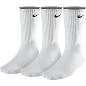 NIKE Unisex Performance Cushion Crew Training Socks (3 Pairs), White, Large for $70 NIKE Unisex Performance Cushion Crew Training Socks (3 Pairs), White, Large for $70