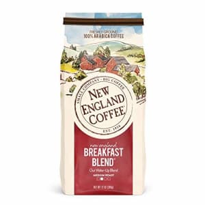 New England Coffee New England Breakfast Blend, Medium Roast Ground Coffee, 12 Ounce (1 Count) Bag for $9 New England Coffee New England Breakfast Blend, Medium Roast Ground Coffee, 12 Ounce (1 Count) Bag for $9