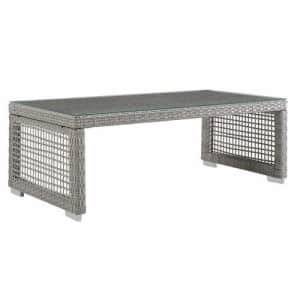 Modway Aura Wicker Rattan Outdoor Patio Tempered Glass Coffee Table in Gray for $182 Modway Aura Wicker Rattan Outdoor Patio Tempered Glass Coffee Table in Gray for $182